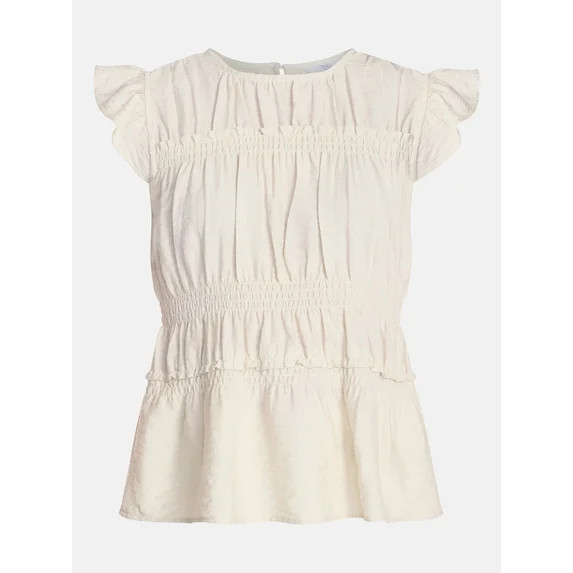 Time and Tru Women's Sleeveless Smocked Femme Top, Sizes XS-XXXL | Walmart (US)