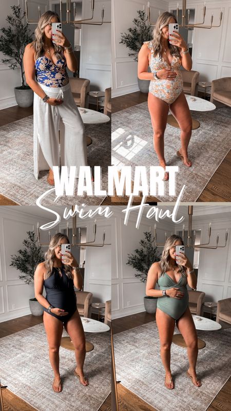 Walmart one piece swimsuit haul all under $40
bumpfriendly full coverage and great for long torsos! I am currently 33 weeks pregnant and felt so good in every single swimsuit! #walmartpartner #walmartfashion @walmartfashion

Pre-pregnancy l am a size medium in swim but I went with a large in these. For the pants go true to size I went with a large and they were too big!

#LTKSwim #LTKBump #LTKxWalmart