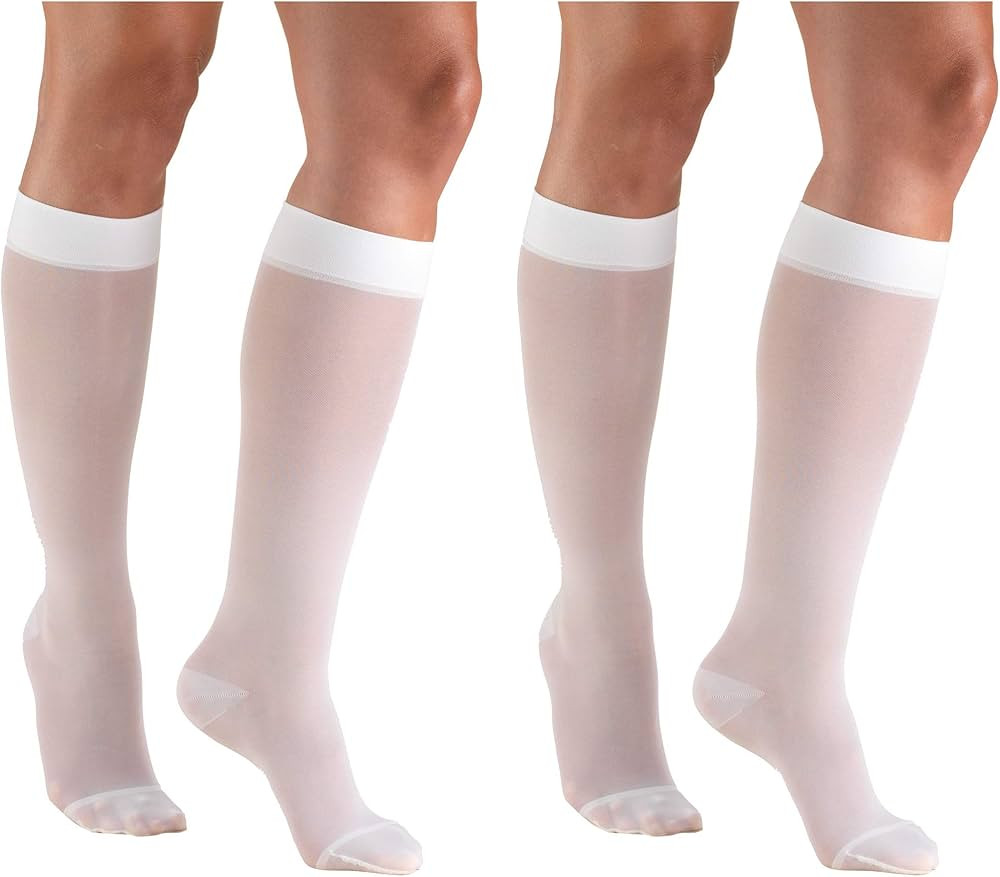 Truform Compression 15-20 Mmhg Sheer Knee High Stocking, Medium (Pack of 2), White | Amazon (US)