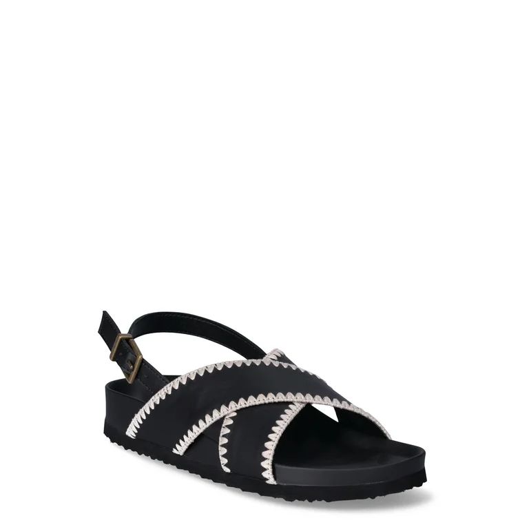 Time and Tru Women's X-Band Footbed Sandals - Walmart.com | Walmart (US)