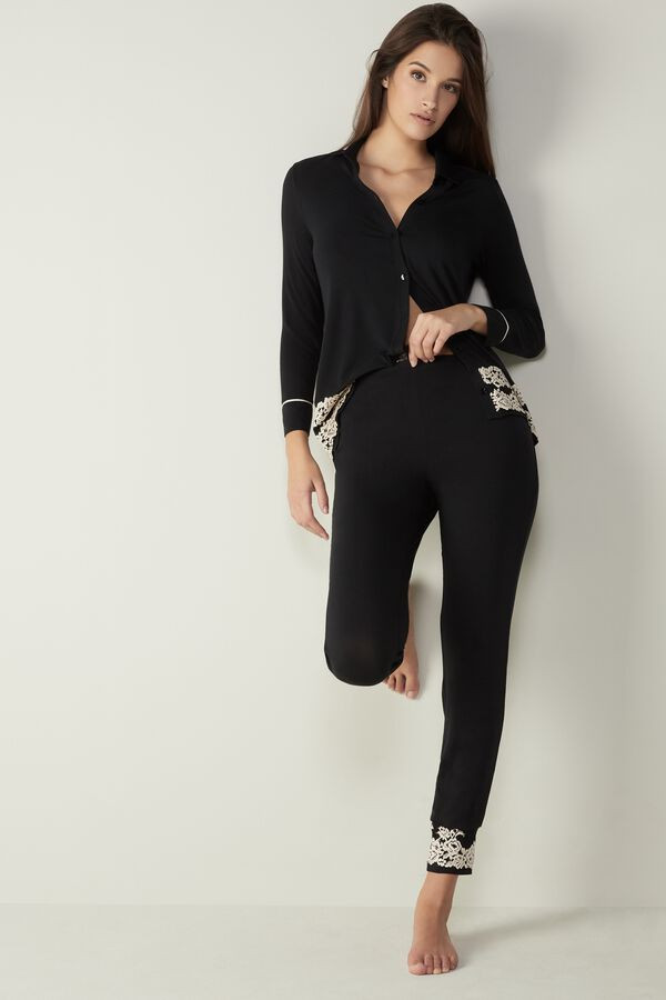 Pretty Flower Modal Cuffed Pants | Intimissimi (US)