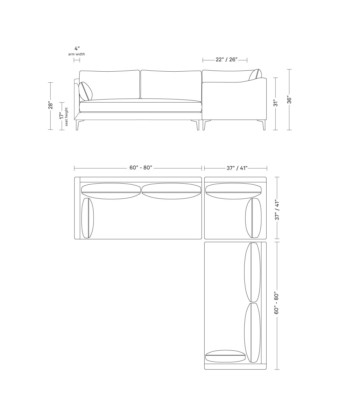 Caitlin Corner Sectional Sofa by The Everygirl® | Interior Define