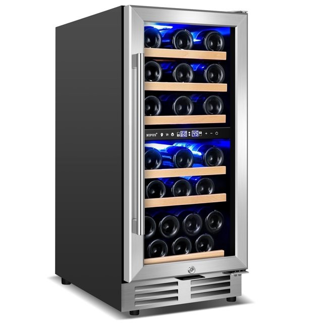 Nipus 15 Inch Wine Cooler Refrigerator 30 Bottle Under Counter Fast Cooling Low Noise Wine Fridge... | Walmart (US)