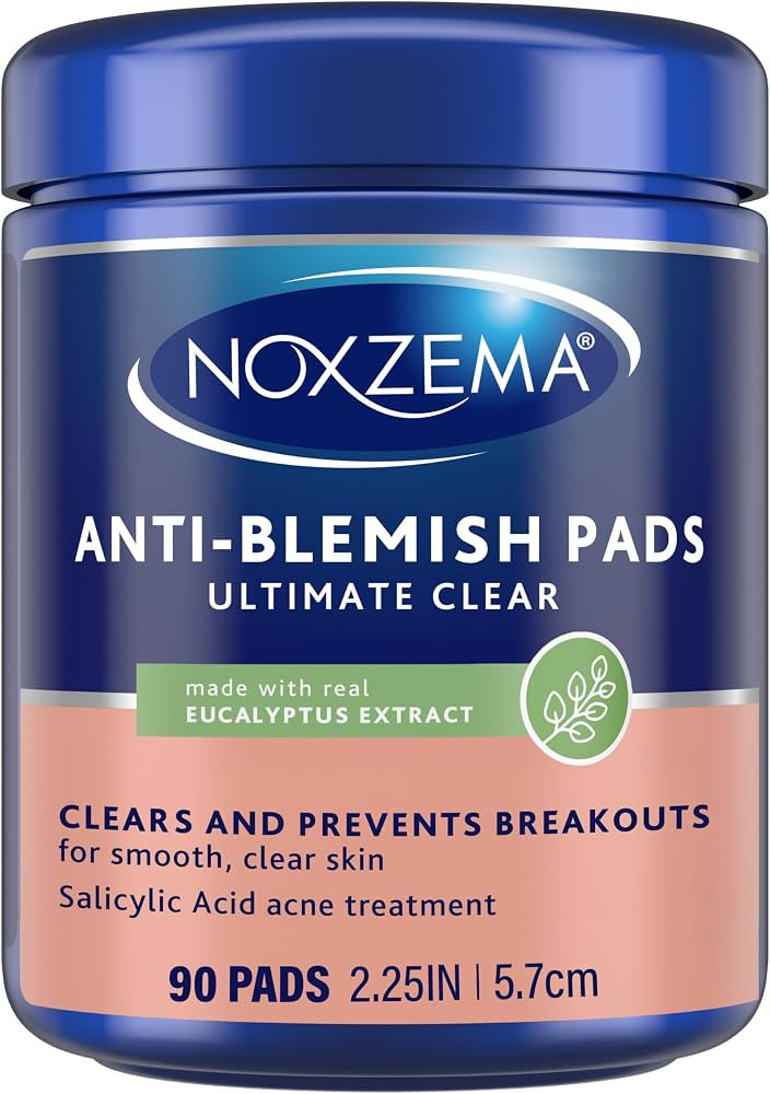 Noxzema Ultimate Clear Face Pads Clears & Prevents Acne Anti-Blemish Made with Over 60% Alcohol 9... | Amazon (US)
