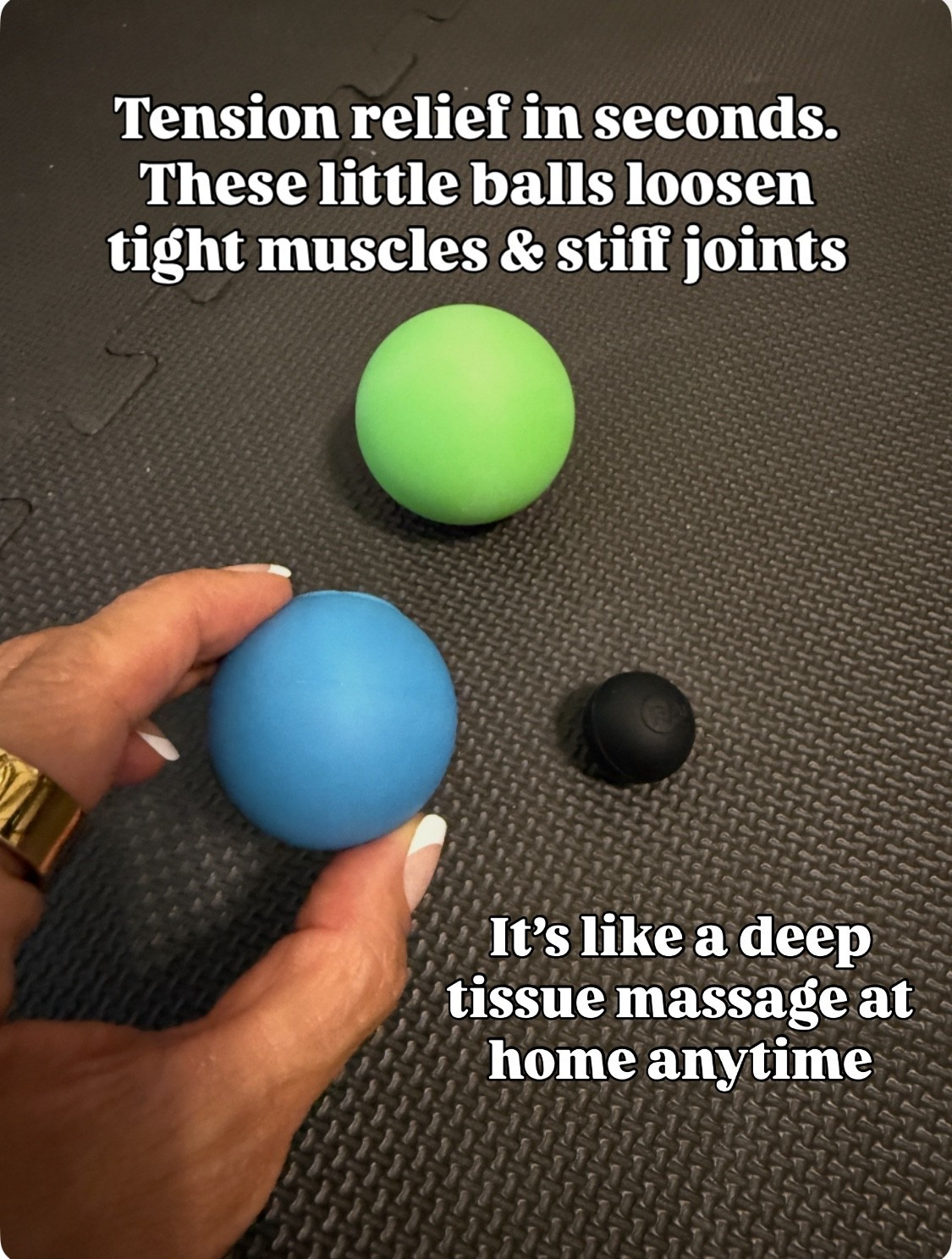 Deep tissue massage at home!  Perfect for getting out little knots and for rolling and stretching out your feet!
Makes a great gift! 