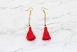 Red Long Tassel Earrings, Beaded Chain Earrings, Boho Earrings Dangle, Mothers Day Gift Ideas, Handm | Amazon (US)