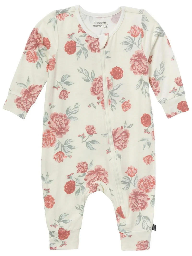 Modern Moments by Gerber Baby Neutral Super Soft Viscose Long Sleeve Coverall With Mitten Cuff, S... | Walmart (US)