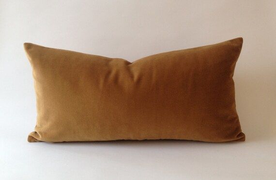 Camel Brown Decorative Bolster Pillow Cover-  Medium Weight Cotton Velvet- Invisible Zipper Closu... | Etsy (US)
