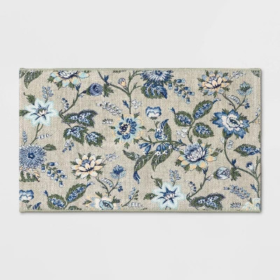 Spring Floral Scatter Accent Rug Green/Blue - Threshold™ | Target