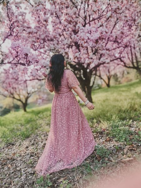 Cherry blossom and golden hour ✨🫶🏼🌸 .

Gown. Evening gown. Formal gown. Baltic born. Mauve. 

#LTKAsia #LTKstyletip #LTKSeasonal
