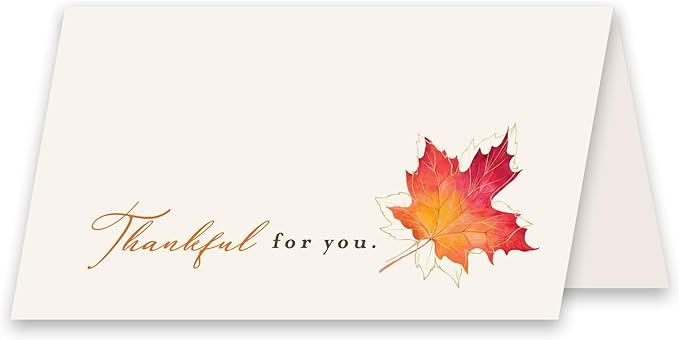 Koko Paper Co Maple Leaf Thankful for You Thanksgiving Table Place Cards | 50 Tent Style Dinner S... | Amazon (US)