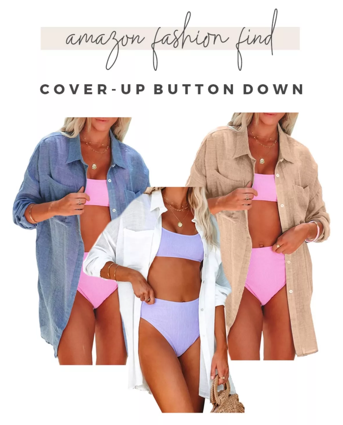 Womens Cotton Button Down Long Sleeve Shirts Bathing Suit Cover