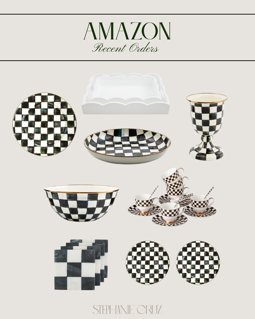 A little checkered moment from my recent Amazon orders. Such pretty pieces for hosting and everyday use.
#AmazonFavorites #HomeFinds #LTKDining 

 #LTKHoliday #LTKHome