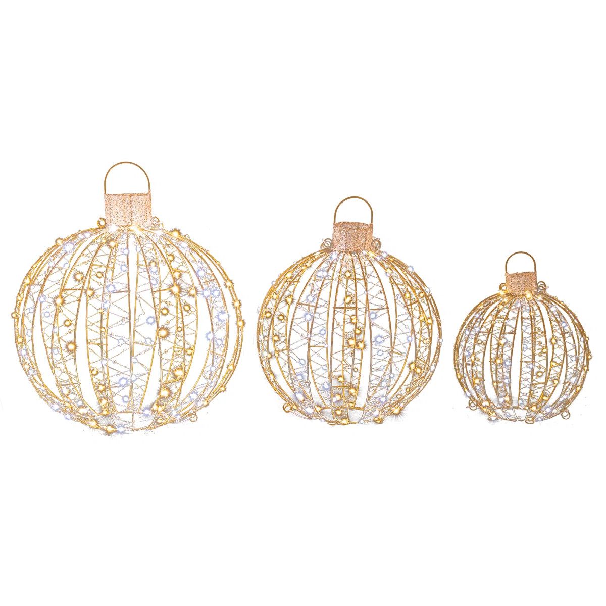 3 Piece Christmas Globe Light Hanging Tree Lighted Display Set | Wayfair North America