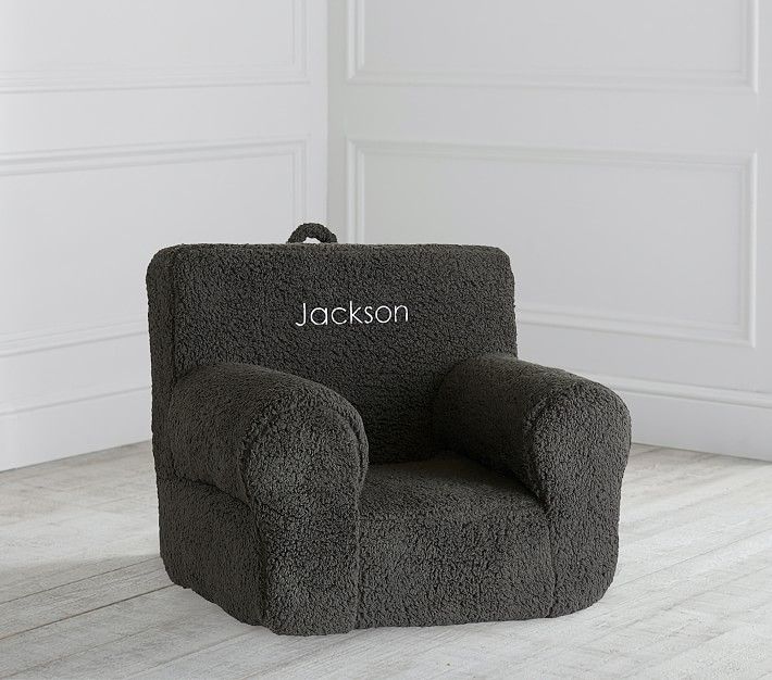 Charcoal Cozy Sherpa Anywhere Chair® | Pottery Barn Kids