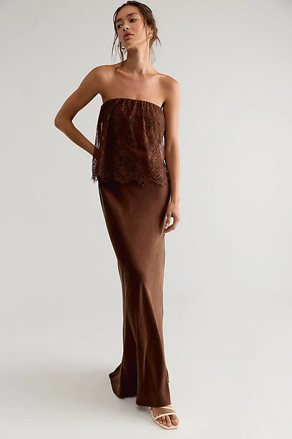Robe longue sans bretelles Visions THIRD FORM en Chocolat, pour femme taille: US 4 chez Free People | Free People FR