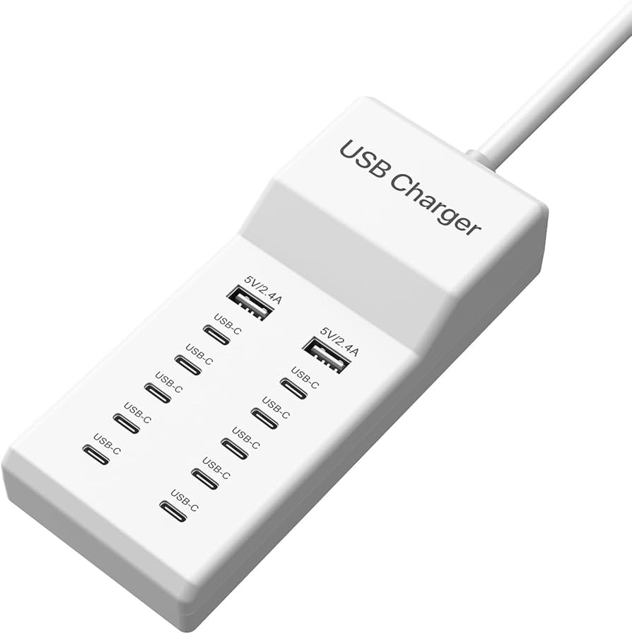 Multiple USB C Charger, 12 Ports USB Charging Station, 60W MultiPort Charger, Compatible with iPh... | Amazon (US)