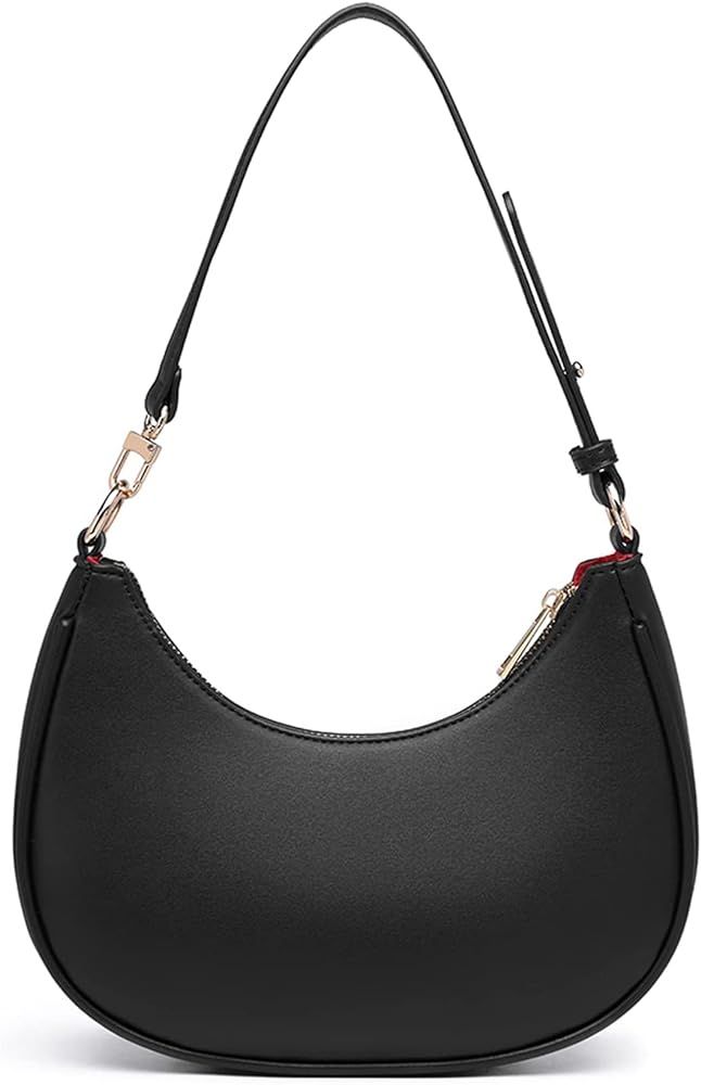 WuliTown Shoulder Bags for Women, Cute Hobo Tote Handbag Mini Clutch Purse with Zipper Closure | Amazon (US)