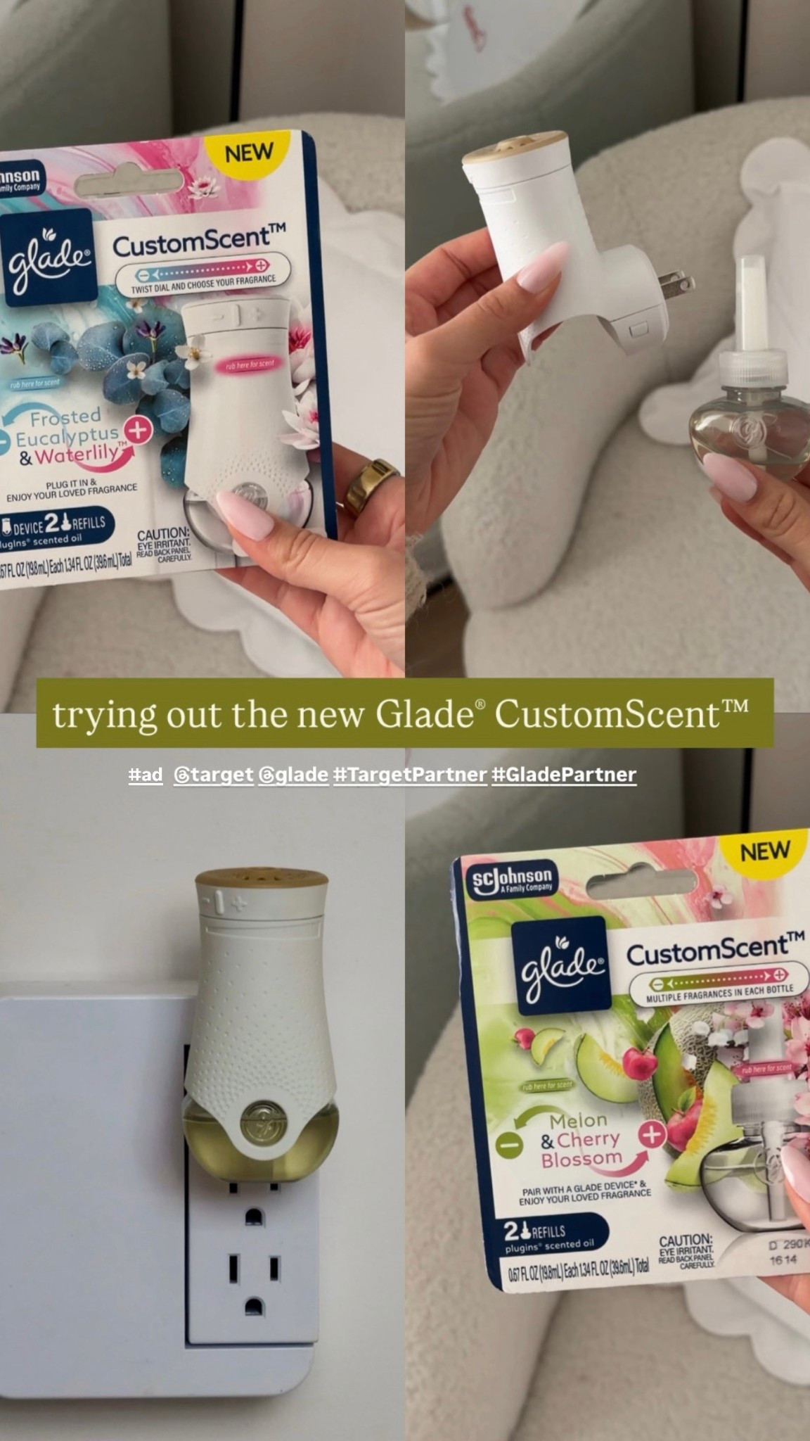 #ad Trying out the new @Glade CustomScent™! 

Get it exclusively at @Target ✨ #TargetPartner #Target #makeityourown #customscent #gladepartner 

#LTKselfcare #LTKdayinmylife #LTKHome