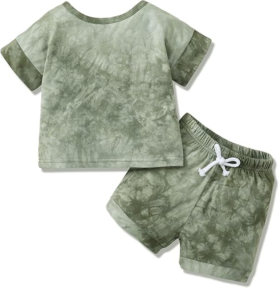 Toddler Baby Boy Clothes Tie Dye Outfits 6M-4T Infant Kid Short Sleeve T-Shirt + Short Pants Boy ... | Amazon (US)