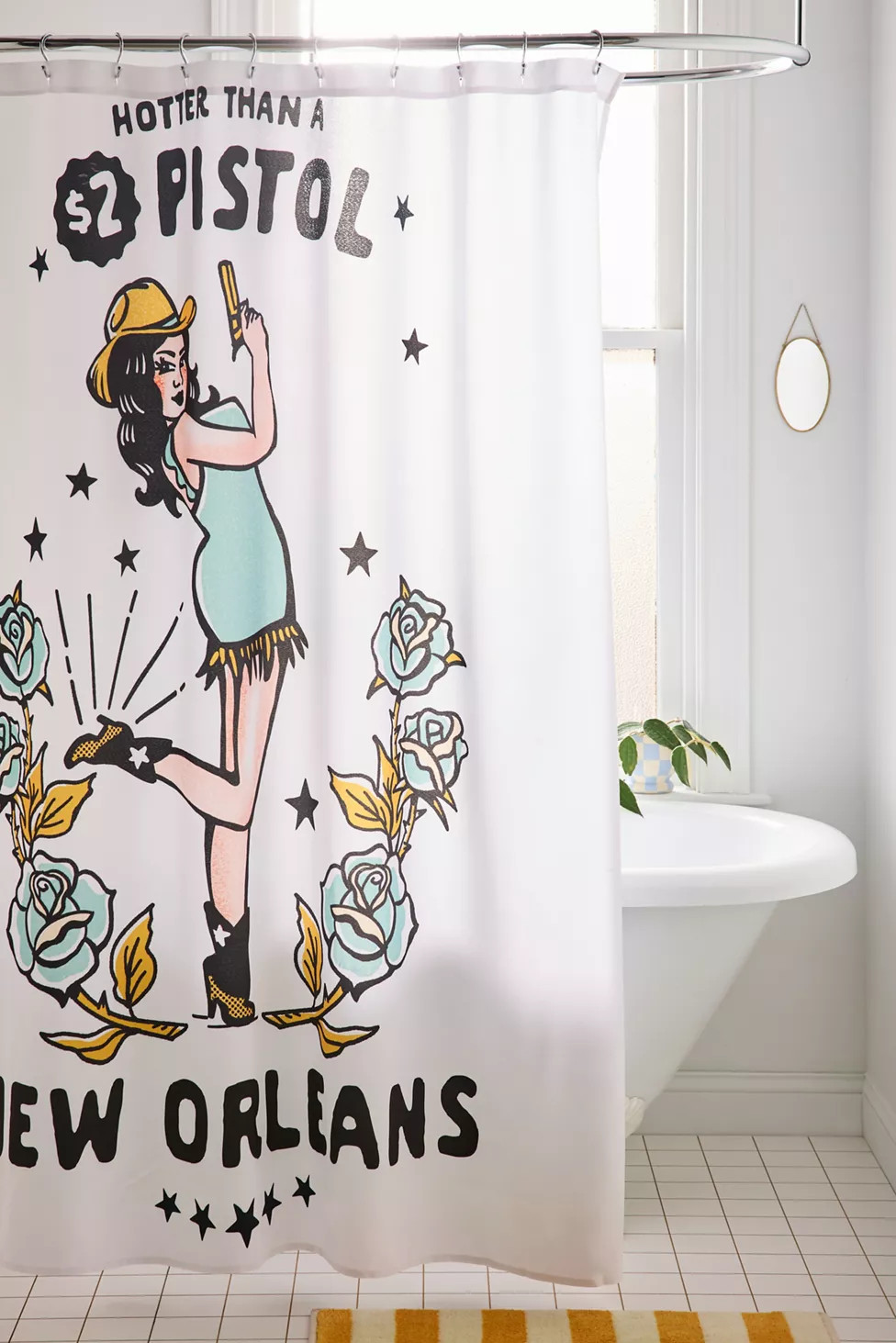 The Whiskey Ginger  New Orleans Louisiana Cowgirl Shower Curtain | Urban Outfitters (US and RoW)