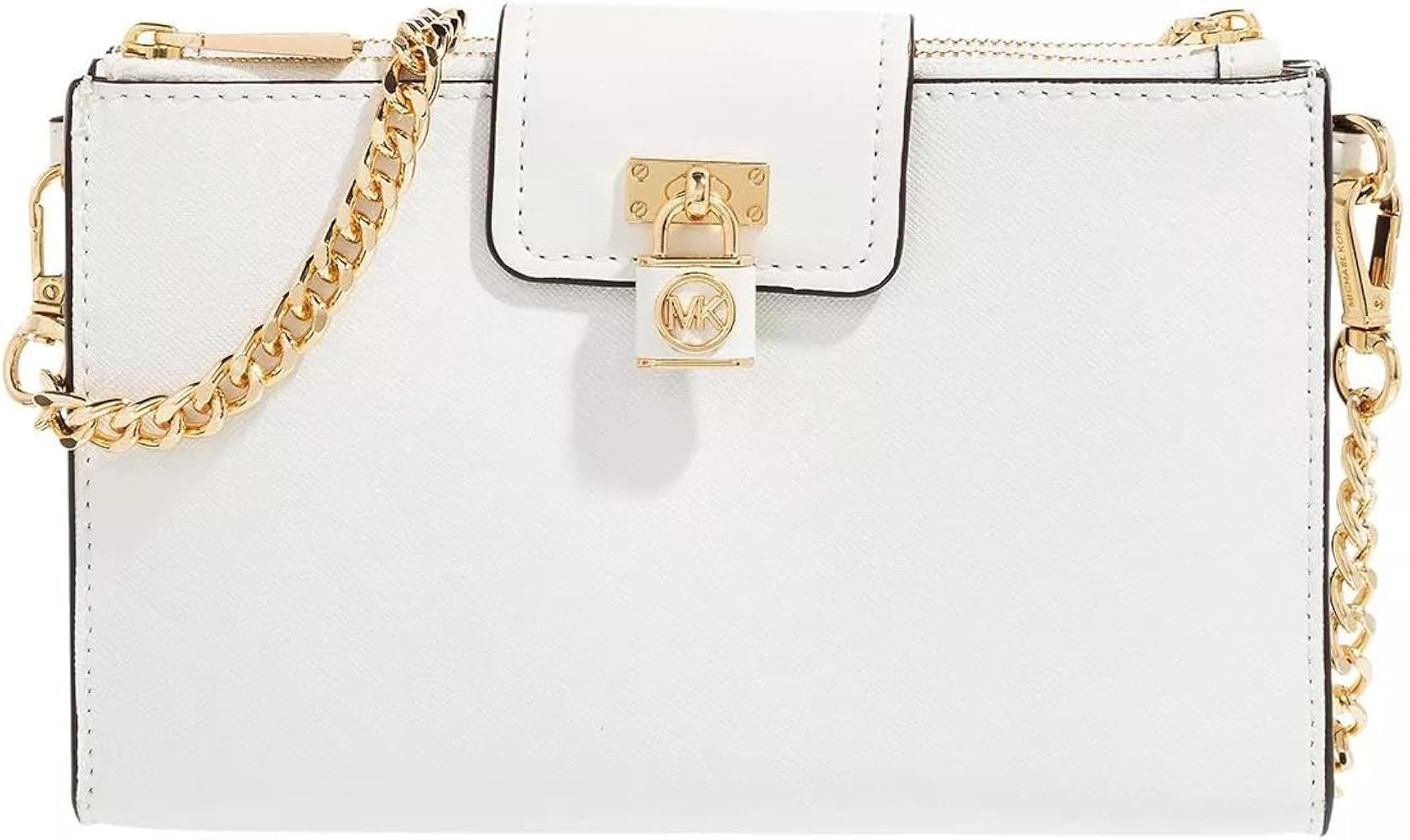 Michael Kors Ruby Small Double Zip Crossbody Optic White One Size | Amazon (US)