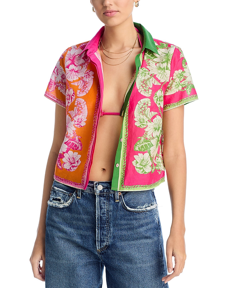 Farm Rio Floral Mixed Scarves Shirt | Bloomingdale's (US)