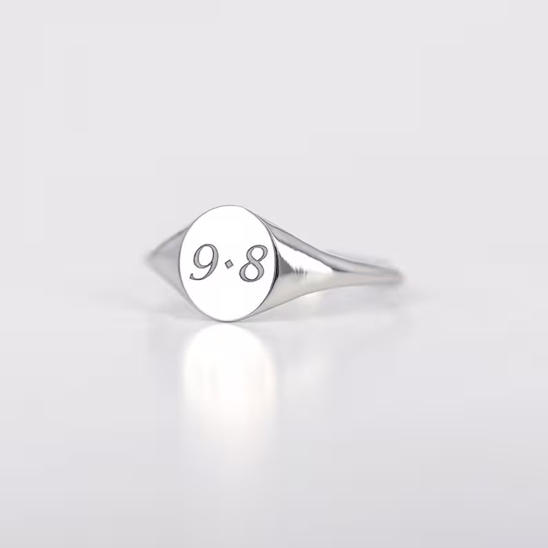 Oval Signet Ring, 10K 14K Solid Gold Signet Ring, Oval Shape Signet Ring, Personalized Initial Mo... | Etsy (US)