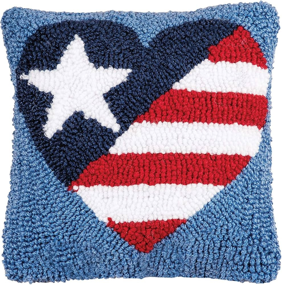 C&F Home Patriotic Heart U.S.A. Flag 8" x 8" Throw Petite Pillow for Couch Chair Living Room Bedr... | Amazon (US)