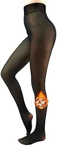 Fleece Lined Tights Sheer Women - Fake Translucent Warm Pantyhose Leggings Sheer Thick Tights for... | Amazon (US)