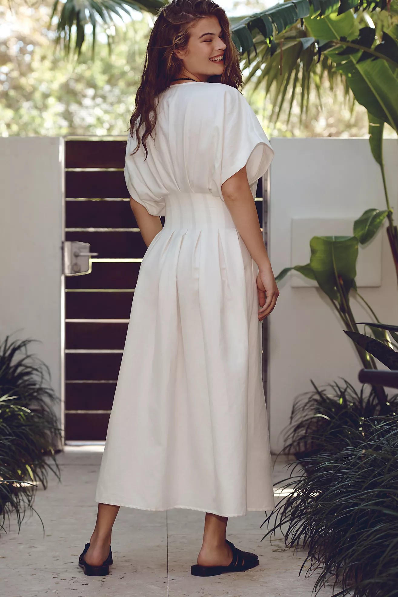 Mehtap Elaidi V-Neck Corset-Waist Dress | Anthropologie (US)