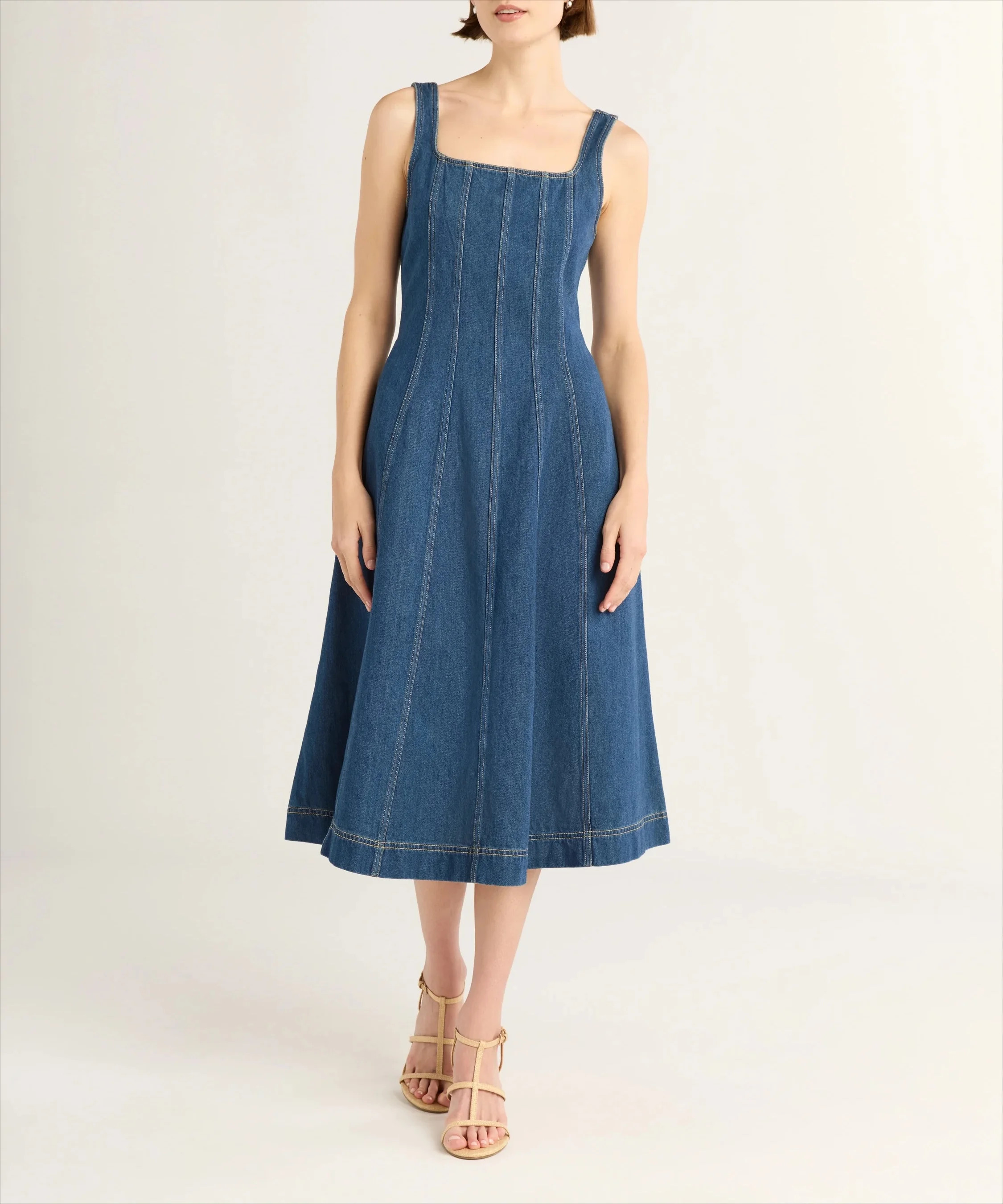 Eternal Blue Love Women's Sleeveless Denim Panel Dress, Sizes XS-4X | Walmart (US)