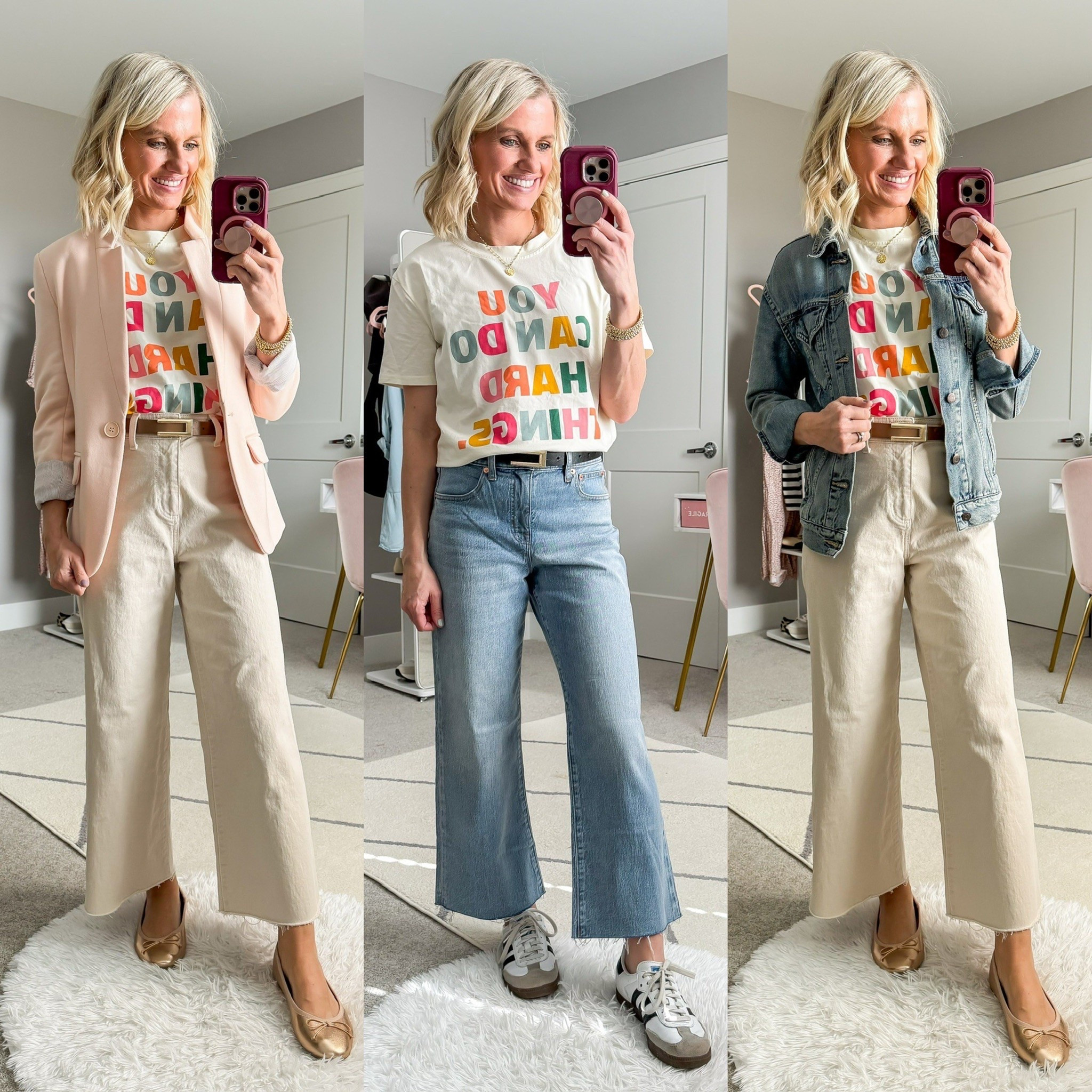 Spring capsule wardrobe outfits with a graphic t-shirt 

#LTKPetite #LTKStyleTip #LTKSeasonal