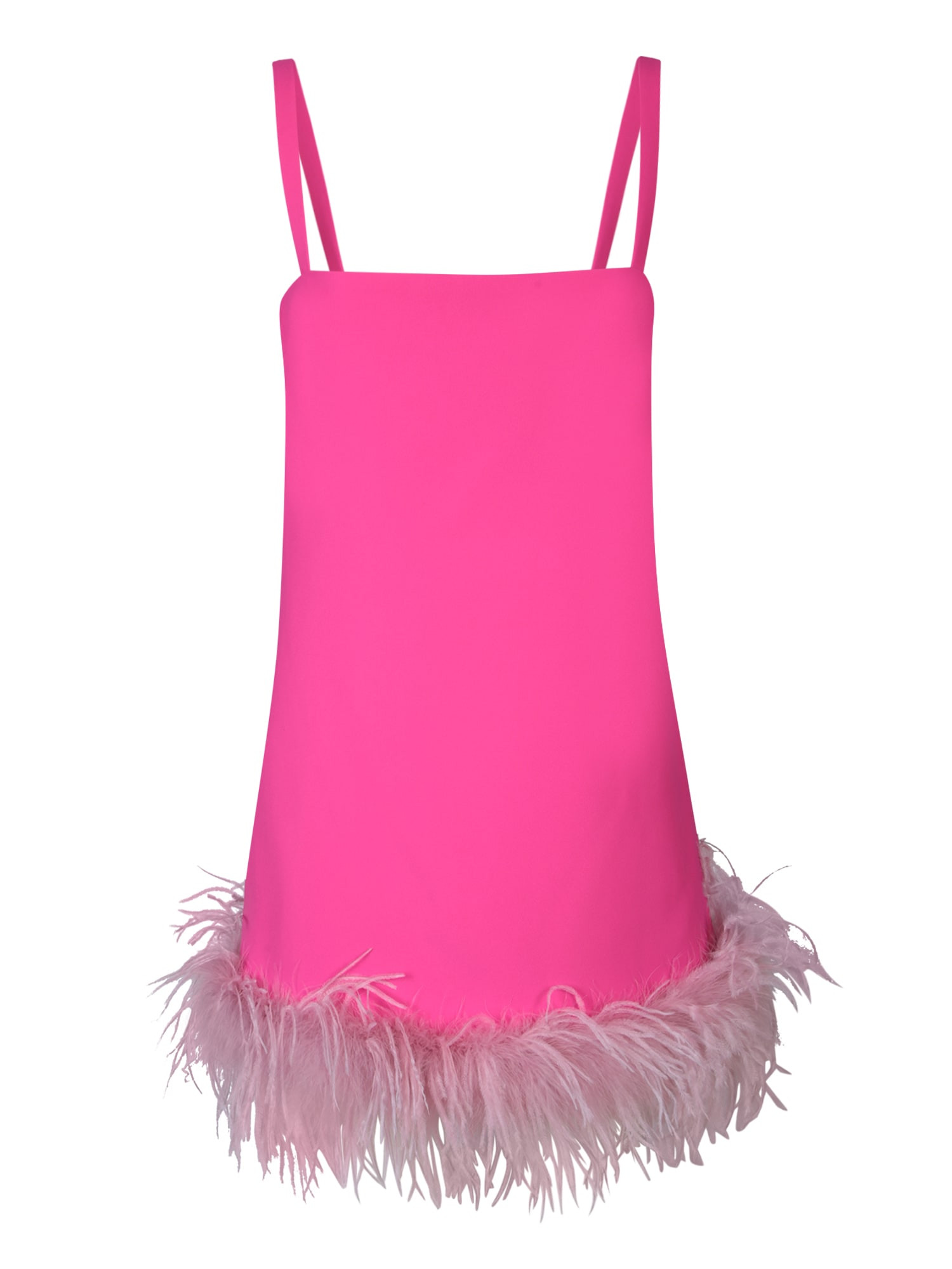 Pinko Mini Pink Dress With Tonal Feathers Trim In Tech Fabric Woman | Italist.com US