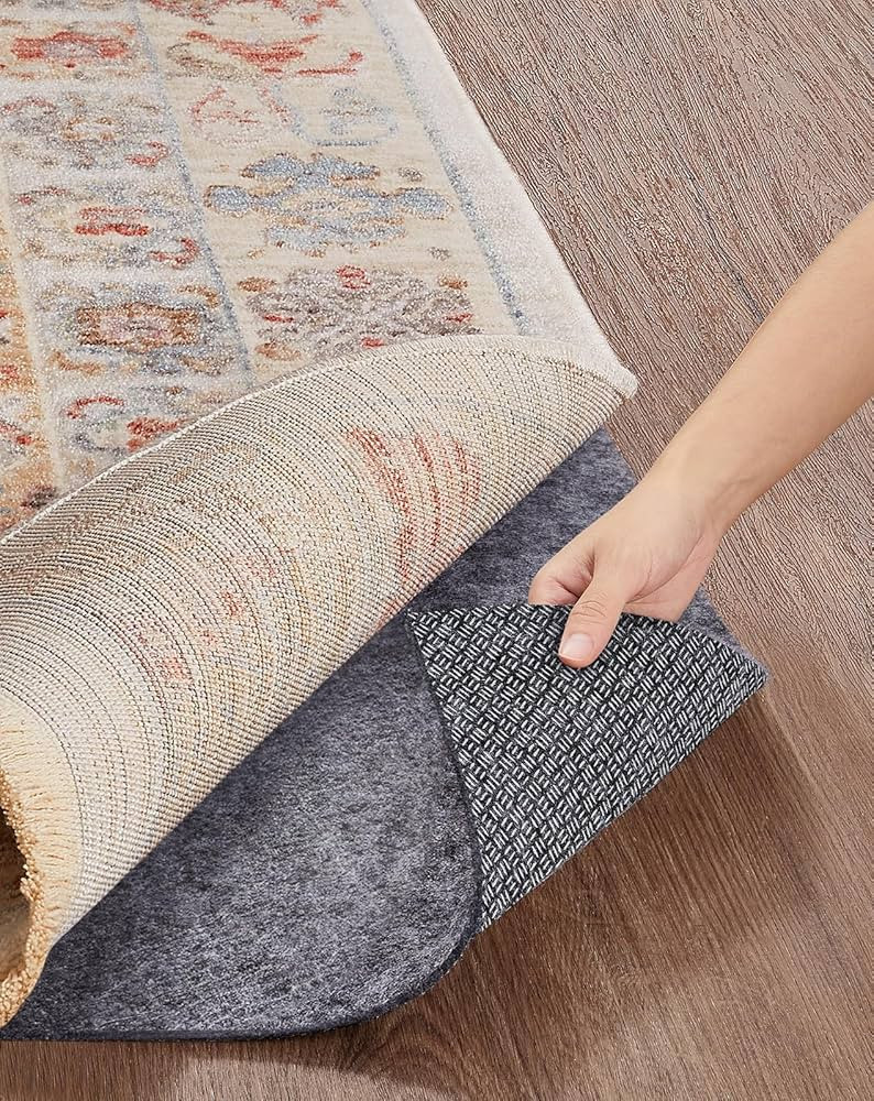 Veken Non Slip Cushioned Rug Pad Gripper 6 x 9 Ft, Felt and Silicone Backing, 1/8 inch Thick Carp... | Amazon (US)