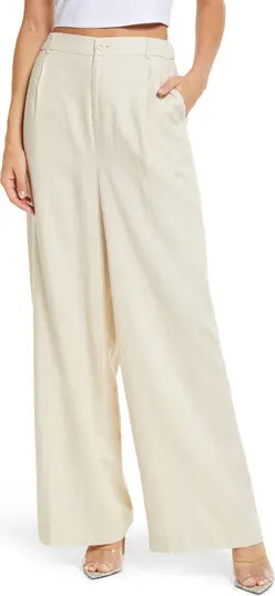 Open Edit Wide Leg Linen Blend Pants | Nordstrom | Nordstrom