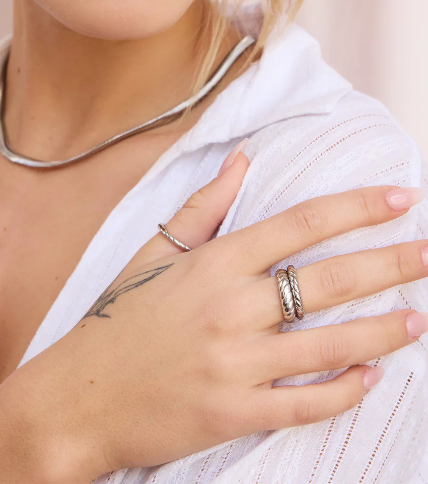 Rope Ring Stack (Silver) | Abbott Lyon