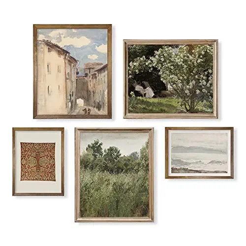 Vintage Farmhouse Botanical Wall Decor | Landscape Neutral Portrait Wall Art for Boho French Coun... | Amazon (US)