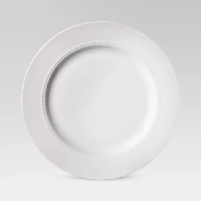 11" Porcelain Beaded Dinner Plate White - Threshold™ | Target
