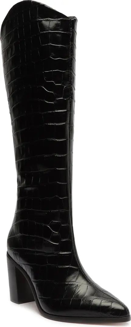 Schutz Maryana Block Pointed Toe Knee High Boot (Women) | Nordstrom | Nordstrom