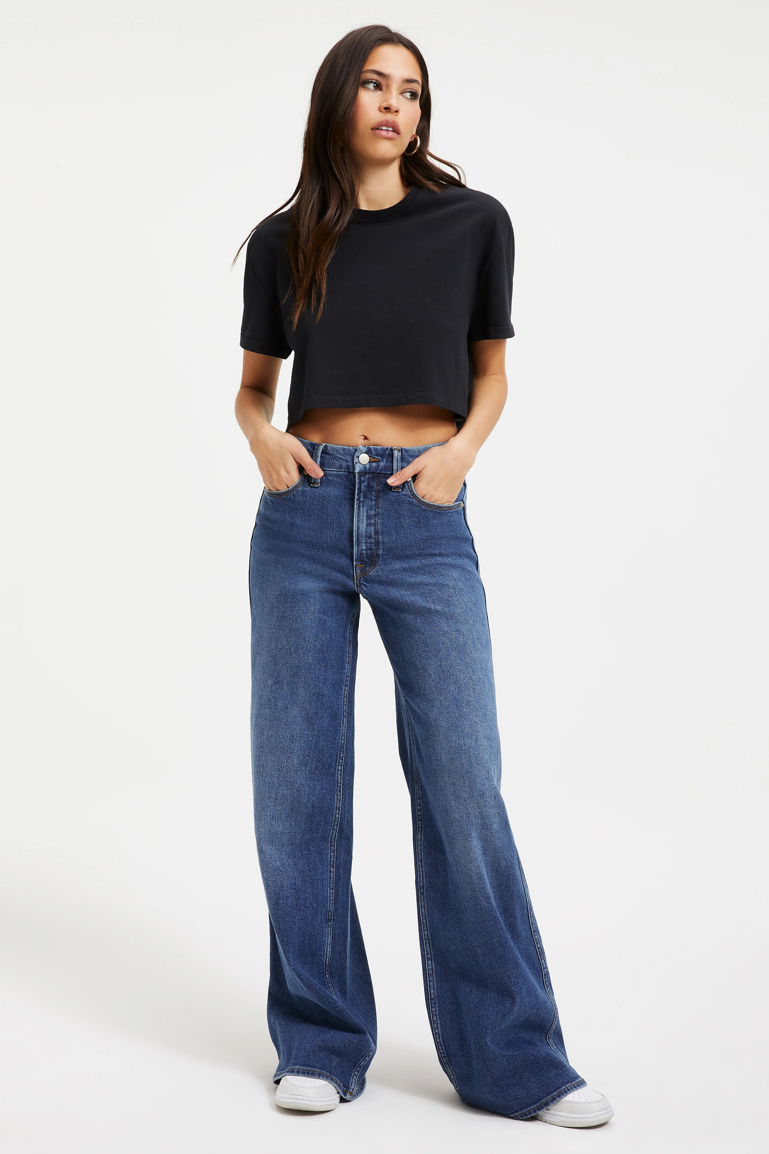 GOOD SKATE WIDE LEG JEANS | INDIGO062 - GOOD AMERICAN | Good American