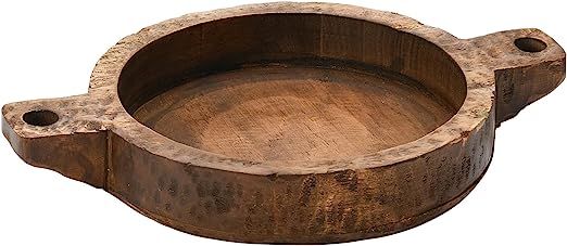 Creative Co-Op Hand-Carved Mango Wood Handles Bowl, Espresso | Amazon (US)