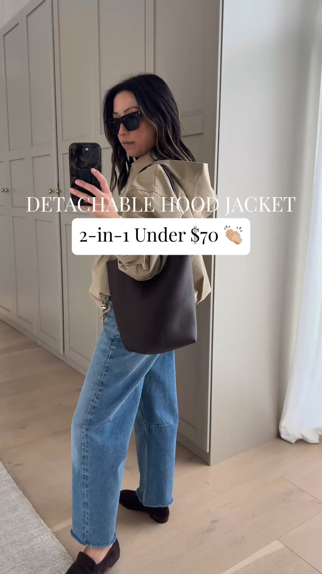 Love this little hooded jacket. Hood is removable so getting a 2 in 1. Cinches at the waist. Wearing the xs. Can’t beat the price

Aritzia tee small
Zara jacket xs
Citizens of Humanity Miro jeans 24 - cut hems  
Sam Edelman loafers 5
Quince bucket bag small 
Celine sunglasses
Dorsey James necklace 15”
Electric picks earrings

#LTKmomlife #LTKPetite #LTKOver40
