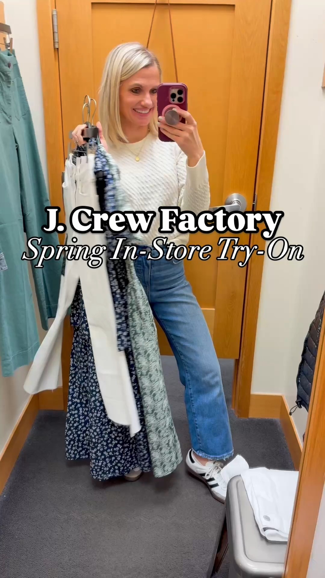 @jcrewfactory spring in-store try-on! 
Green pants run big, everything else fits TTS! 

#LTKPetite #LTKFindsUnder100 #LTKStyleTip