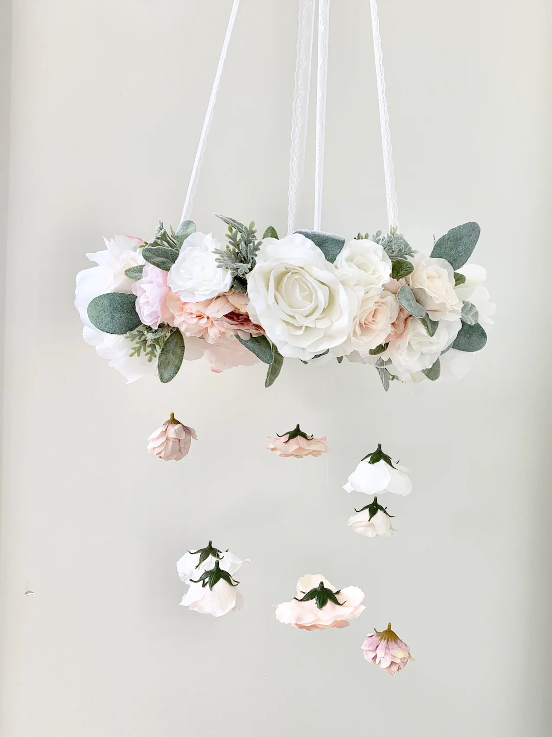 Pink Flower Mobile, Nursery Mobile, Baby Girl Mobile, Butterfly Mobile, Floral Mobile, flower cha... | Etsy (US)