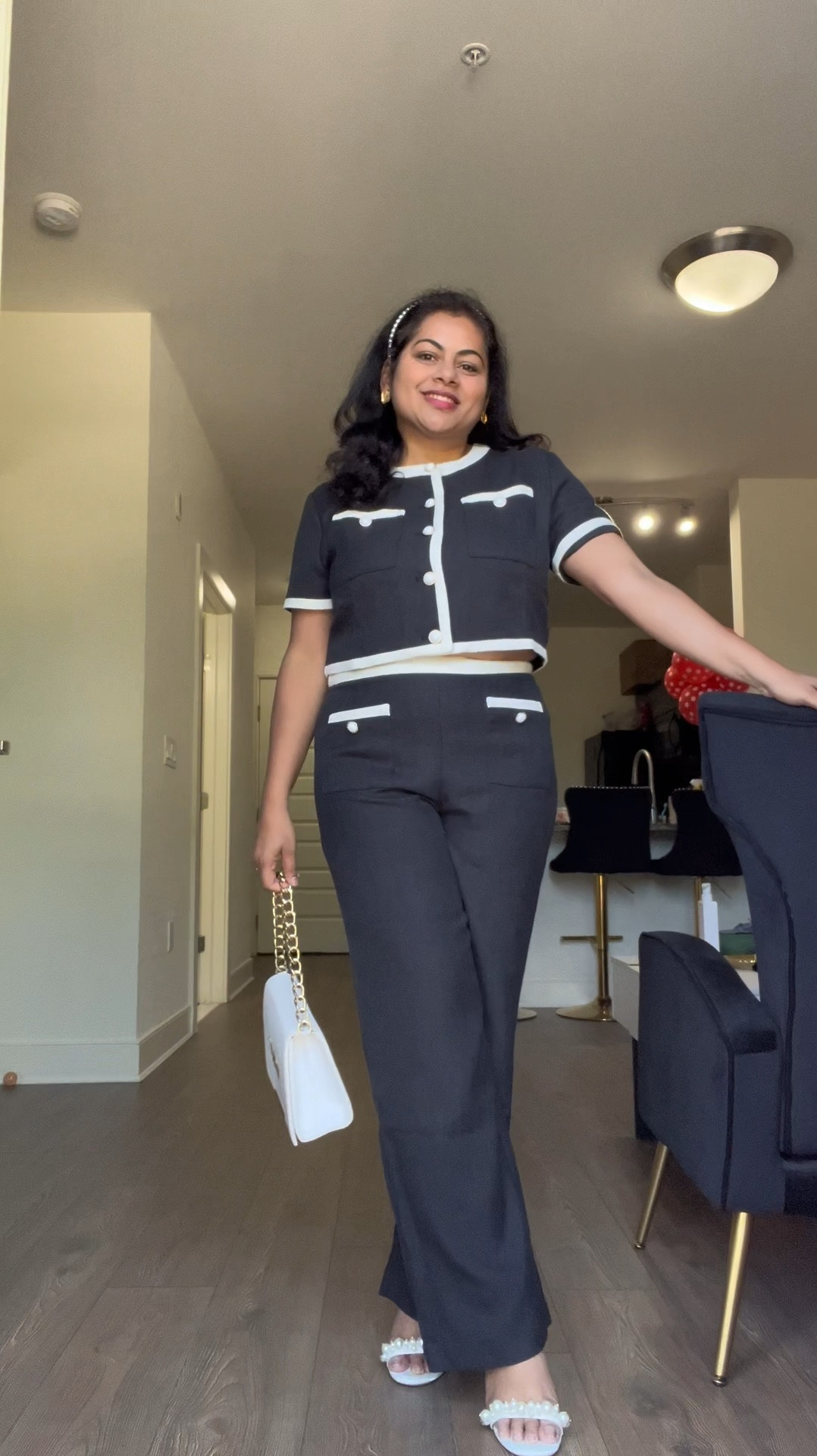 Elevated in elegance, draped in this monochrome black set from Asobio. 

Use the code DP20 for a 20% off on ur order.

Search for the following keywords on Asobio for the clothings shown:

Relaxed Woven Button-Up Cardigan

Classic Contrast Straight-Leg Pants

These gorgeous Pearl heels are from Amazon 
"Women's White Heeled Sandals with Pearl Decoration Stiletto Heels Open Toe Back Zipper Wedding Sexy Elegant Summer High Heels Evening Party Shoes"

#asobio #blackoutfit #fallfashion #fashionstyle #pearlheels #amazonfinds #amazonfashion

#LTKSeasonal #LTKFallSale #LTKWorkwear