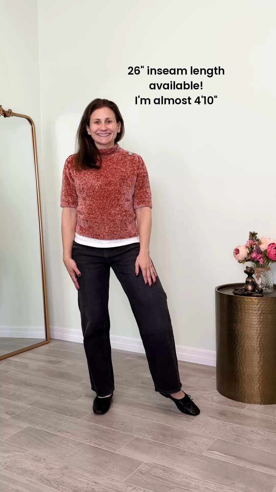 wide leg jeans available in four different inseam length options! I’m a petite at 4’10” wearing the 26 inch option and it hits right at my ankles.

#LTKPetite #LTKootd #LTKFindsUnder50