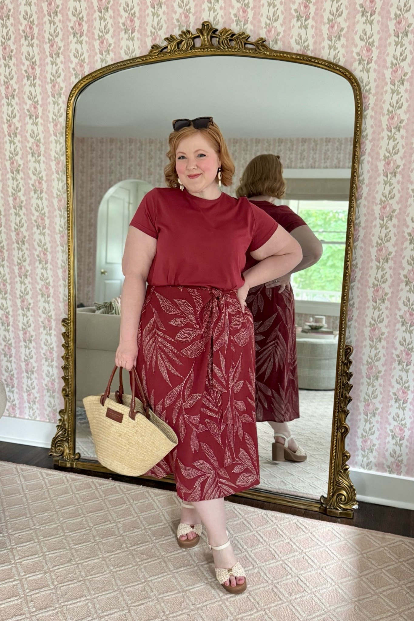 Casual Chic Summer Outfit

Tee Size 16/18 Ulla Popken
Skirt Size 16/18 Ulla Popken
(35% OFF at UP with code WWWULLA)
Tortoise Sunglasses
Sezane Justine Basket Bag
Raffia Block Heels

#LTKootd #LTKMidsize #LTKPlusSize