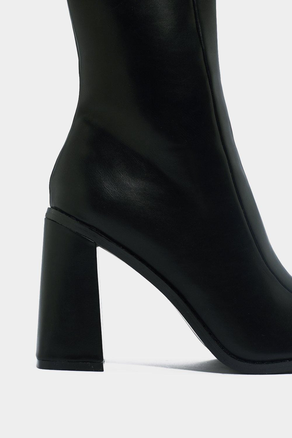Square Toe Heeled Sock Boot | Nasty Gal Canada