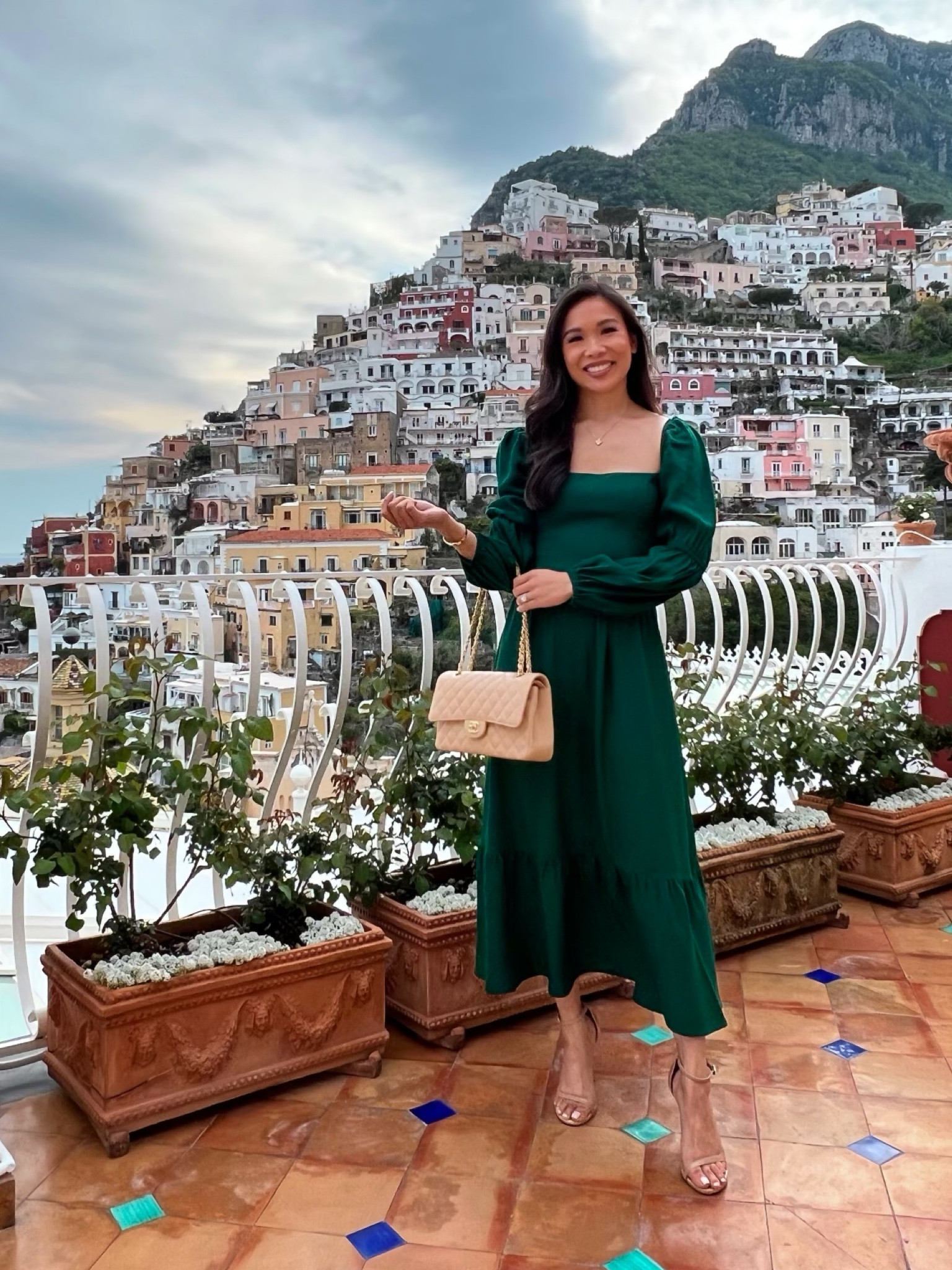 Honeymoon outfit and vacation wear! This exact dress is sold out, but linking others that are similar! Love having vacation outfits that are dressy for dinners. Paired with strappy heels and cream purse! 

#LTKtravel #LTKstyletip